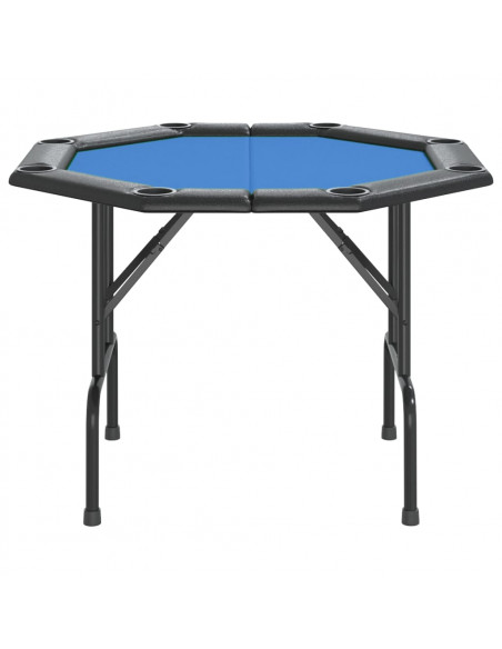 Tavolo da Poker Pieghevole 8 Giocatori Blu 108x108x75 cm