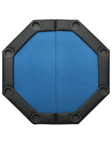 Tavolo da Poker Pieghevole 8 Giocatori Blu 108x108x75 cm