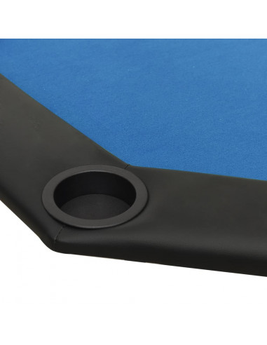 Tavolo da Poker Pieghevole 8 Giocatori Blu 108x108x75 cm