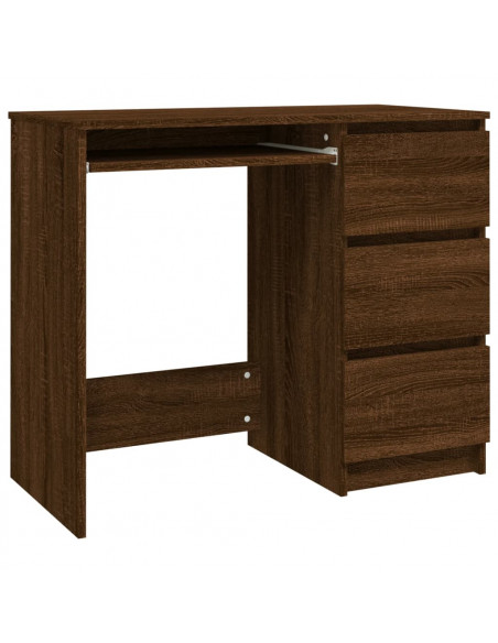 Scrivania Rovere Marrone 90x45x76 cm in Legno Multistrato