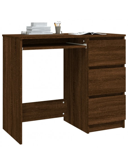 Scrivania Rovere Marrone 90x45x76 cm in Legno Multistrato