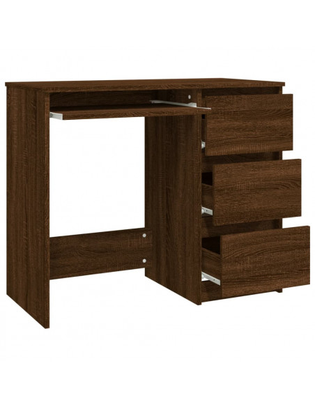 Scrivania Rovere Marrone 90x45x76 cm in Legno Multistrato