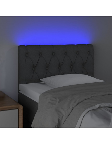 Testiera a LED Grigio Scuro 80x7x78/88 cm in Tessuto