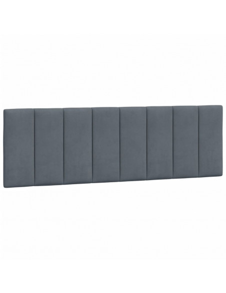 Giroletto con Testiera Grigio Scuro 160x200 cm in Velluto