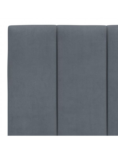 Giroletto con Testiera Grigio Scuro 160x200 cm in Velluto