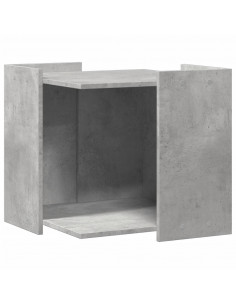 Recinto Lettiera Gatti Grigio Cemento 53x53x51 cm in Truciolato 2