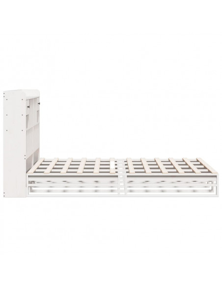 Letto Libreria senza Materasso Bianco 150x200 cm Legno di Pino
