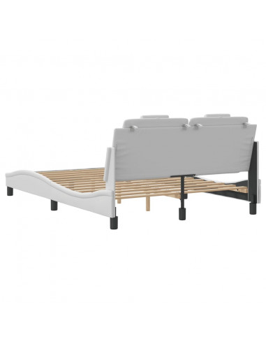 Giroletto con Luci LED Bianco 140x200 cm in Similpelle