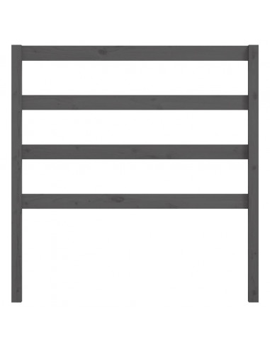 Testiera per Letto Grigia 95x4x100 cm in Legno Massello di Pino