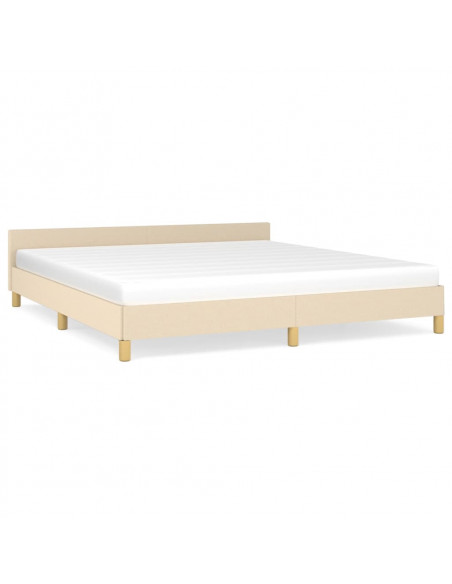 Giroletto con Testiera Crema 160x200 cm in Tessuto