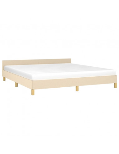 Giroletto con Testiera Crema 160x200 cm in Tessuto