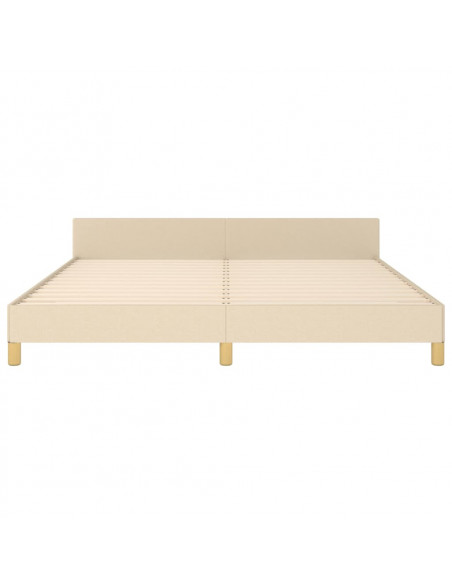 Giroletto con Testiera Crema 160x200 cm in Tessuto