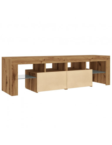 Mobile Porta TV con LED Artigianale 140x36,5x40 cm Multistrato