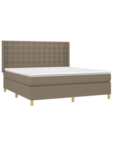 Giroletto a Molle con Materasso Tortora 180x200 cm in Tessuto