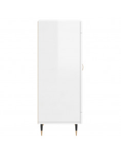 Credenza Bianco Lucido 34,5x34x90 cm in Legno Multistrato 2