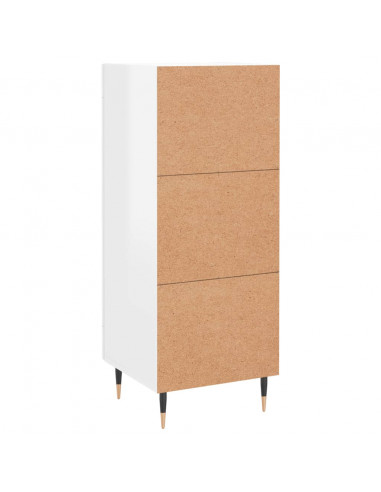 Credenza Bianco Lucido 34,5x34x90 cm in Legno Multistrato
