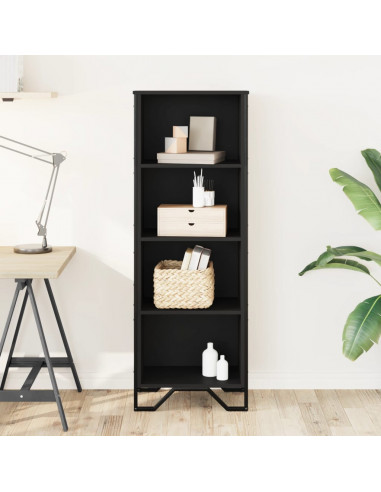 Libreria Nera 50x31x137,5 cm in Truciolato