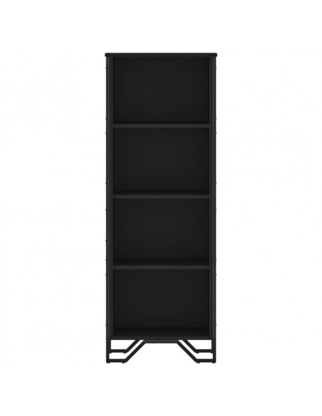 Libreria Nera 50x31x137,5 cm in Truciolato