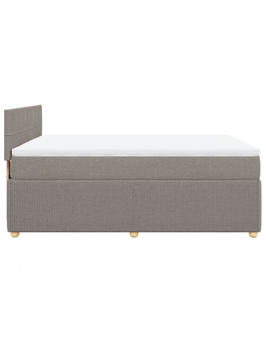 Giroletto a Molle con Materasso Tortora 160x200 cm in Tessuto