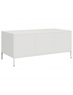 Tavolino Bianco 101,5x50x43,5 cm in Acciaio Laminato a Freddo 2