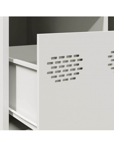 Tavolino Bianco 101,5x50x43,5 cm in Acciaio Laminato a Freddo