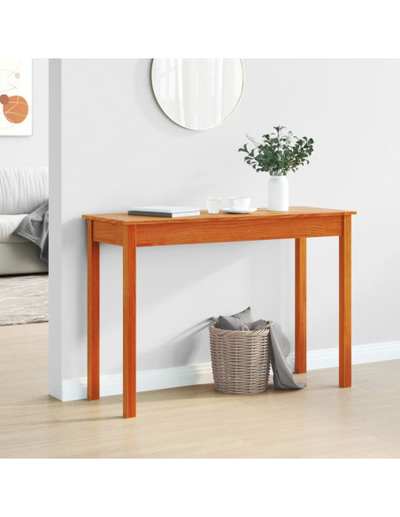 Tavolo Consolle Marrone Cera 110x40x75cm Legno Massello di Pino