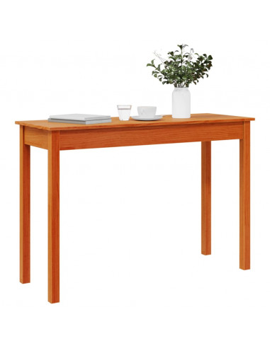 Tavolo Consolle Marrone Cera 110x40x75cm Legno Massello di Pino