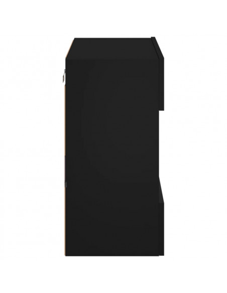 Mobile TV a Parete con Luci LED Nero 58,5x30x60,5 cm