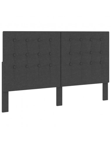 Testiera Letto Trapuntata Grigio Scuro in Tessuto 160x200 cm