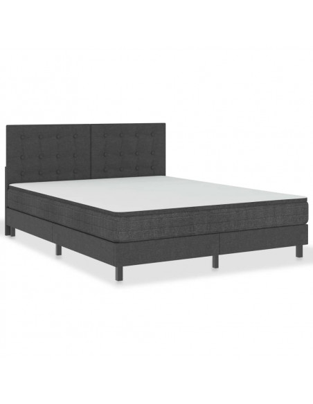 Testiera Letto Trapuntata Grigio Scuro in Tessuto 160x200 cm
