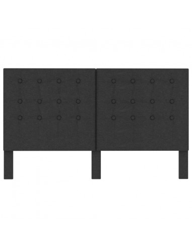 Testiera Letto Trapuntata Grigio Scuro in Tessuto 160x200 cm