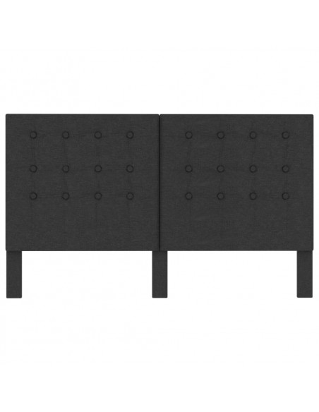 Testiera Letto Trapuntata Grigio Scuro in Tessuto 160x200 cm