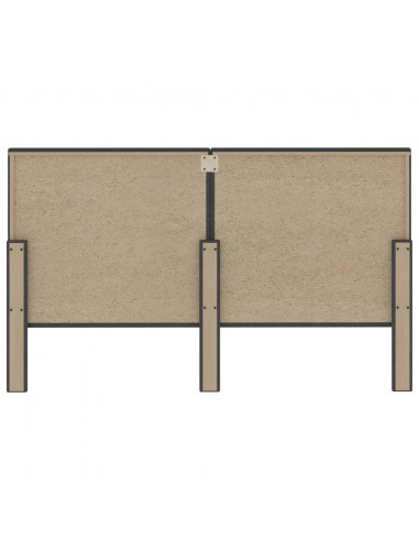 Testiera Letto Trapuntata Grigio Scuro in Tessuto 160x200 cm