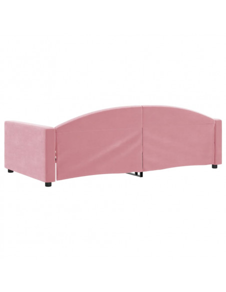 Letto da Giorno Rosa 100x200 cm in Velluto