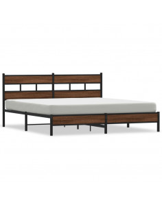 Giroletto senza Materaso in Metallo Rovere Marrone 183x213 cm 2