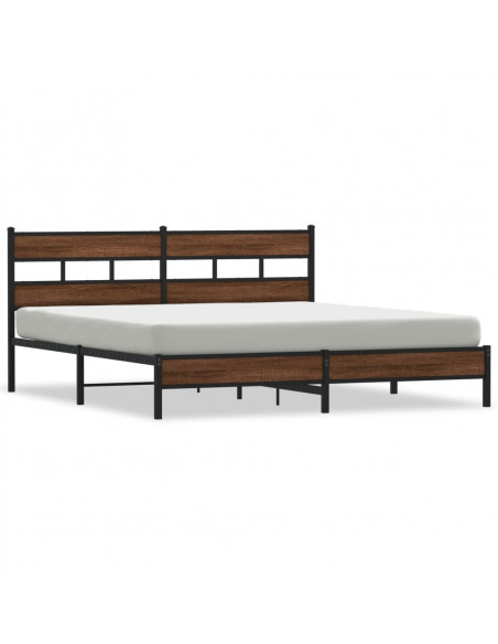 Giroletto senza Materaso in Metallo Rovere Marrone 183x213 cm