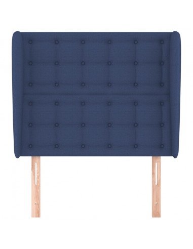 Testiera ad Orecchio Blu 103x23x118/128 cm in Tessuto