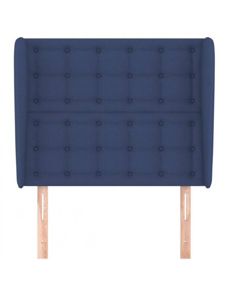 Testiera ad Orecchio Blu 103x23x118/128 cm in Tessuto