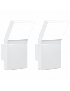 Applique per Esterni con LED 2 pz Bianche Alluminio Pressofuso 2