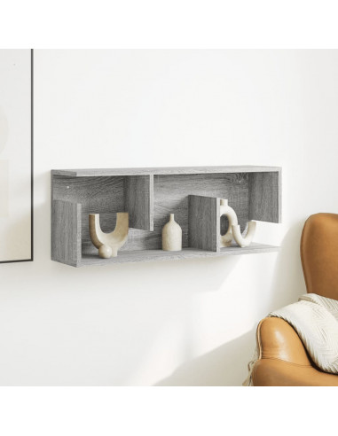 Mobile a Parete 80x20x30 cm Grigio Sonoma in Legno Multistrato