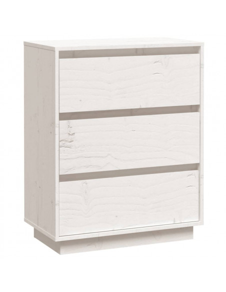 Credenza Bianca 60x34x75 cm in Legno Massello di Pino