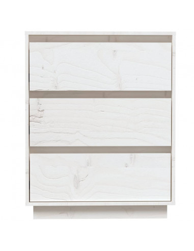 Credenza Bianca 60x34x75 cm in Legno Massello di Pino