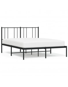 Giroletto con Testiera in Metallo Nero 160x200 cm 2