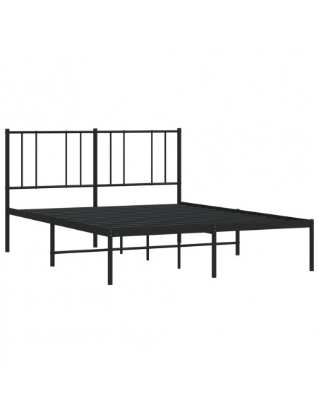 Giroletto con Testiera in Metallo Nero 160x200 cm