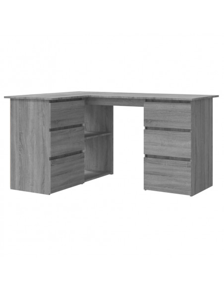 Scrivania Angolo Grigio Sonoma 145x100x76 cm Legno Multistrato