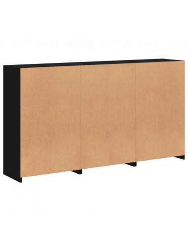 Credenza con Luci LED Nera 181,5x37x100 cm