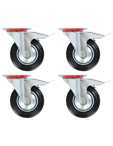 Ruote Girevoli con Doppio Freno 4 pz 160 mm