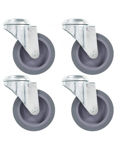 Ruote Girevoli con Foro per Bulloni 4 pz 75 mm