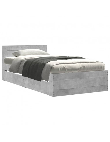 Giroletto Testiera Grigio Cemento 75x190 cm Legno Multistrato