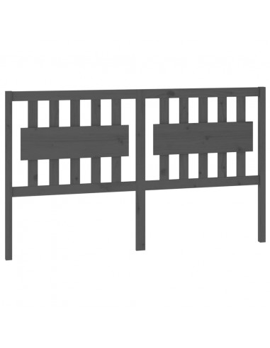 Testiera per Letto Grigia 155,5x4x100 cm Legno Massello di Pino